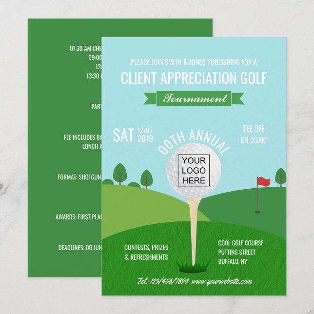 Corporate Company Golf Tournament Invitation (Front/Back)