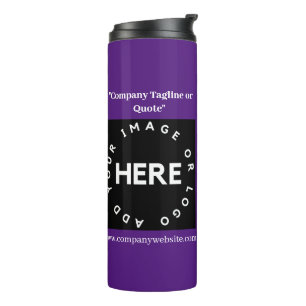 Corporate Company Logo Purple Minimalist QR Code Thermal Tumbler