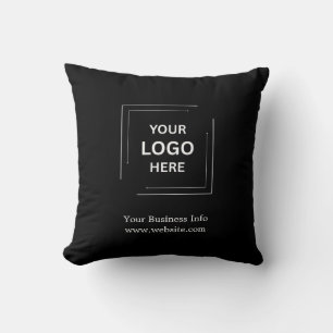 Corporate Company Minimalist Custom Black Business Cushion
