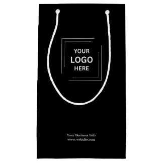 Corporate Company Minimalist Custom Black Business Small Gift Bag