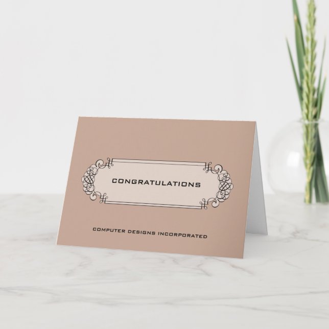 Corporate Congratulations Calligraphic Label Card (Front)