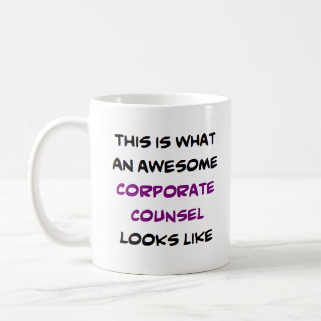 corporate counsel, awesome coffee mug (Left)