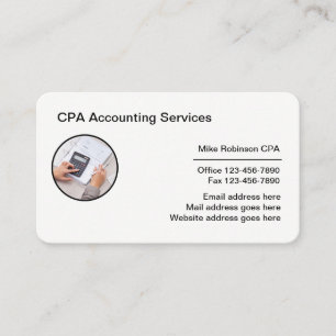 Corporate CPA Accountant Business Card Design