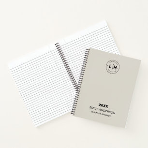 Corporate Custom Logo QR Neutral Beige Business Notebook