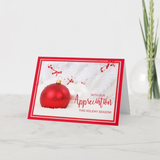Corporate Customer Appreciation Christmas Holiday Card (Front)