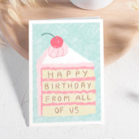 Corporate Cute Cherry Cake Slice Happy Birthday