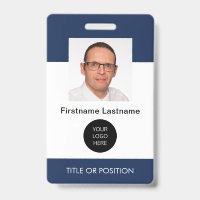 Corporate Dark Blue ID Photo Name Badge