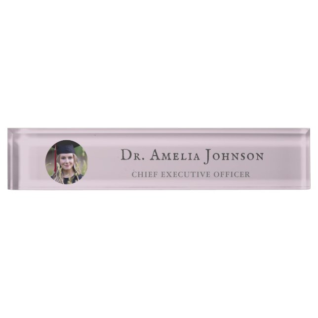 corporate Dr PhD graduate any title CEO photo Nameplate (Front)