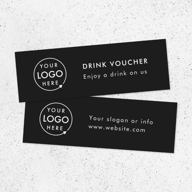 Corporate Drink Voucher | Black Event Logo Card (Creator Uploaded)