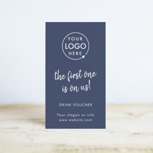 Corporate Drink Voucher   Navy Blue Event Card