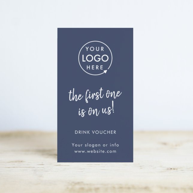 Corporate Drink Voucher | Navy Blue Event Card (Creator Uploaded)