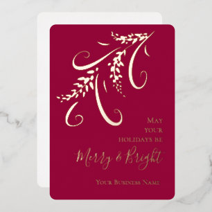 Corporate Elegant Cranberry Foil Christmas Holiday