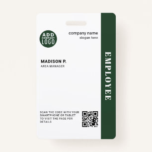 Corporate Employee ID Custom QR Code ID Badge