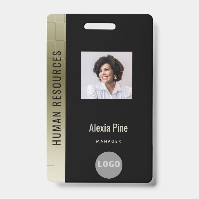 Corporate Employee Logo Name Department Photo ID Badge (Front)