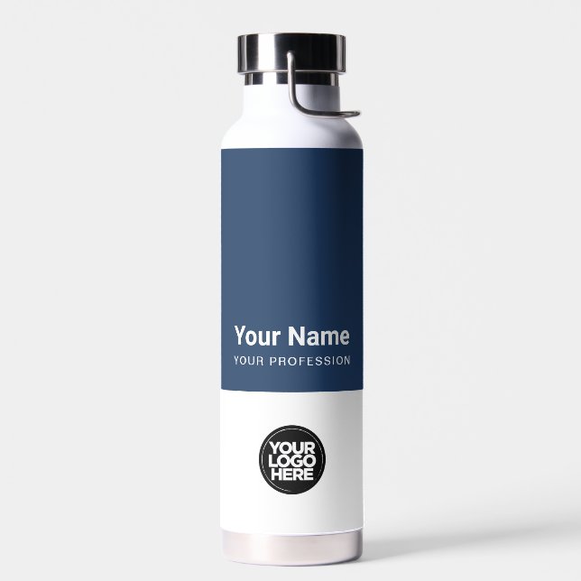Corporate Employee Logo, Name, Profession Water Bottle (Left)