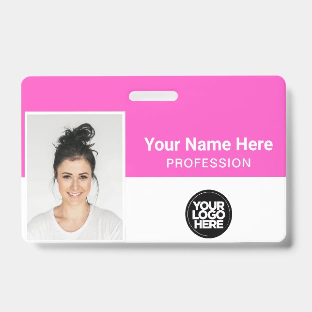Corporate Employee, Name, Logo, Photo ID Badge (Front)