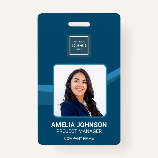 Corporate Employee Photo Logo ID Badge (Front)