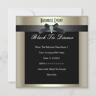 Corporate Event Formal Black Tie Champagne Invitation