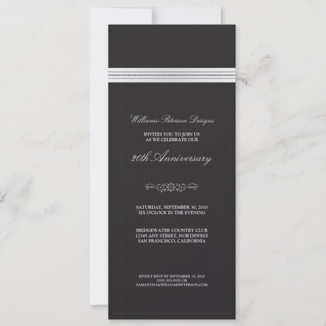 Corporate Event Ribbon Invitation (black & white) (Front)