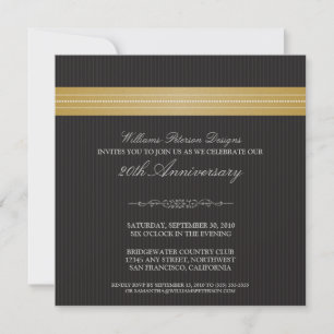 Corporate Event Ribbon Invitation (gold)