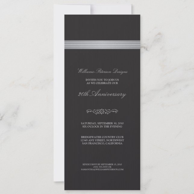 Corporate Event Ribbon Invitation (silver) (Front)