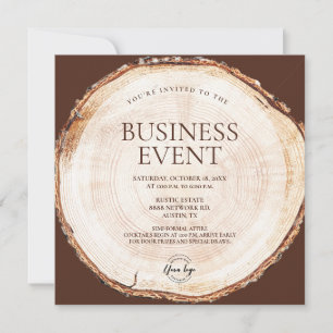 Corporate event Rustic Woodland Custom Invitation