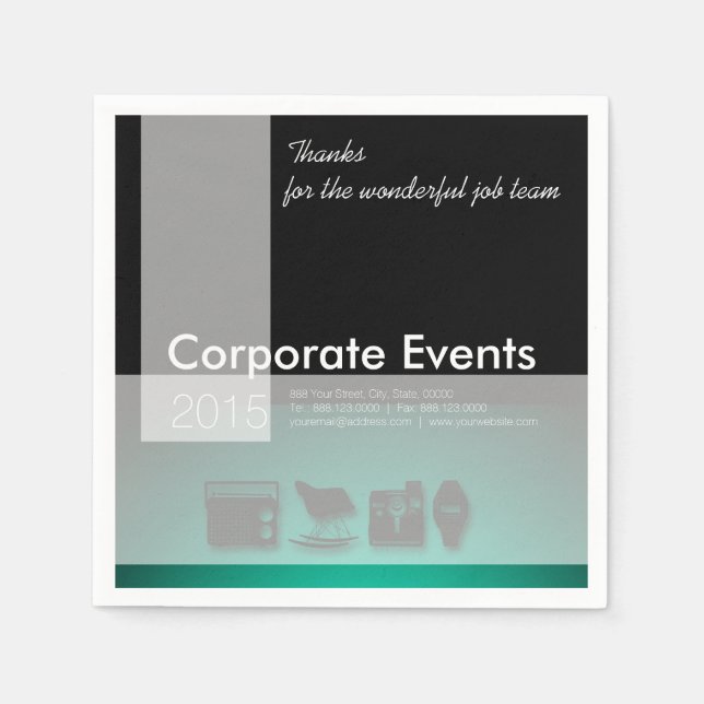 Corporate Events - Custom Corporate Paper Napkins (Front)