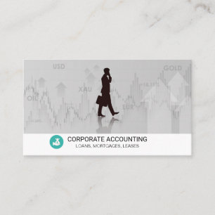 Corporate Finance Accounting Stock Charts Business Card