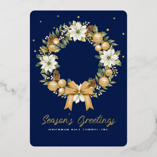 Corporate Foil Holiday Blue Card