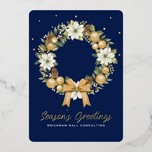 Corporate Foil Holiday Blue Card (Front)