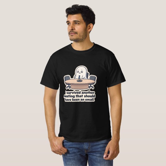 Corporate Ghost Funny Meeting T-Shirt (Front Full)