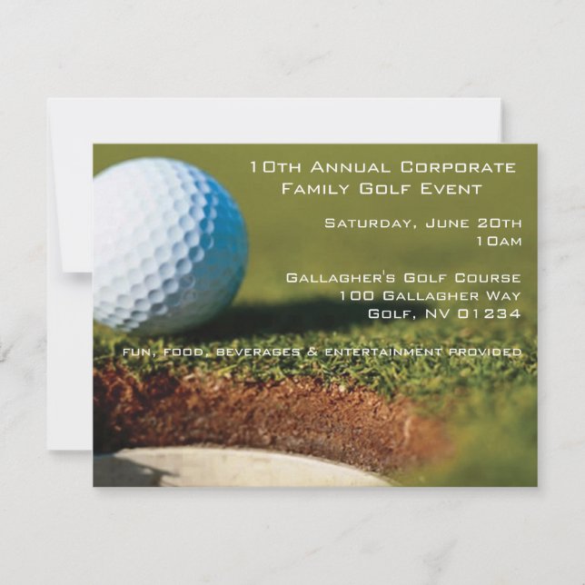 Corporate Golf Event Invitations (Front)