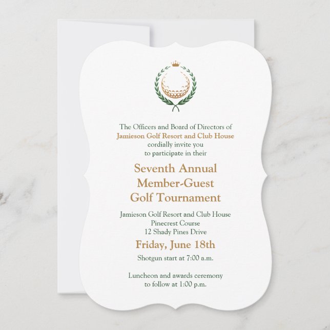 Corporate Golf Tournament Invitation (Front)