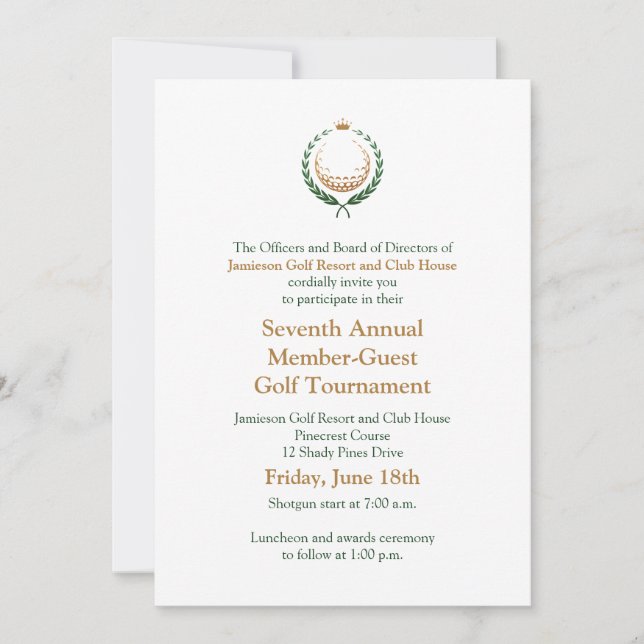 Corporate Golf Tournament Invitation (Front)