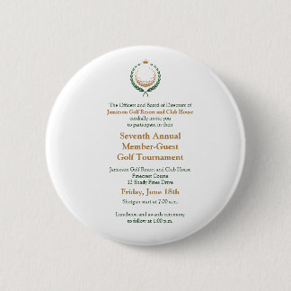 Corporate Golf Tournament Invitation 6 Cm Round Badge
