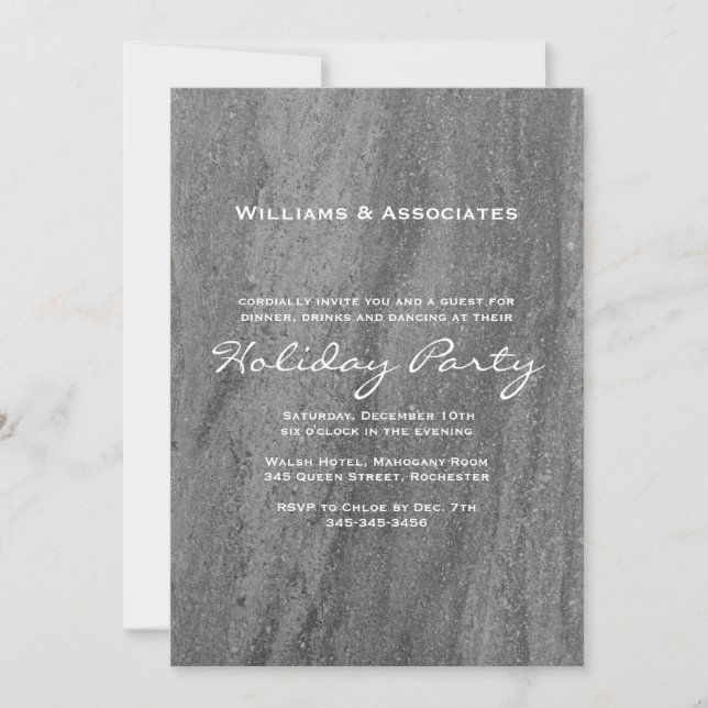 Corporate Granite Holiday Party Invitation (Front)
