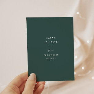 Corporate Green Modern and Minimal Typography Holiday Card