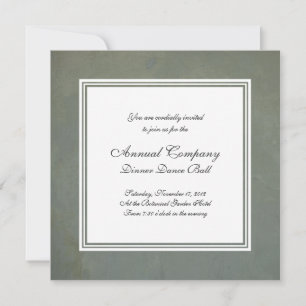 Corporate Grey Green Italian Grunge Vintage Effect Invitation