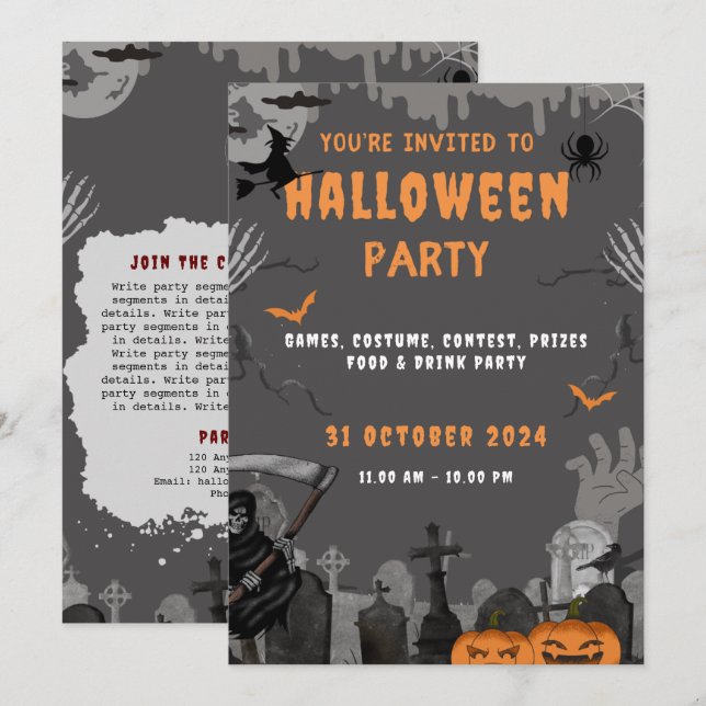Corporate Halloween Costume Party Invitation (Front/Back)