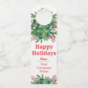 Corporate happy holidays appreciation thank you  bottle tag