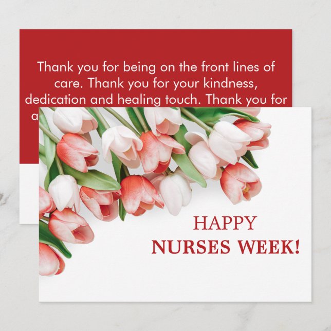 Corporate Happy Nurse Day Floral Greeting Holiday (Front/Back)