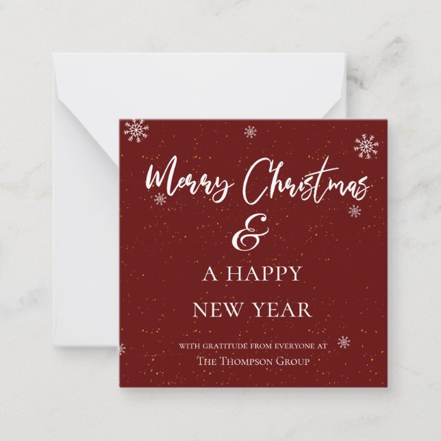 Corporate Holiday Merry Christmas & Happy New Year Card (Front)