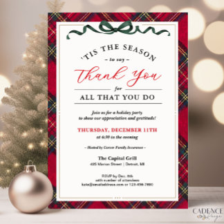 Corporate Holiday Party Invitation - Thank You Red