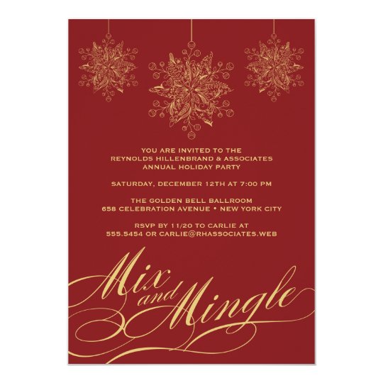 Corporate Holiday Party - Mix & Mingle Ornaments Card