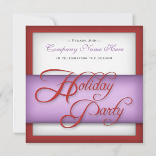 Corporate Holiday Party - Red & Purple Invitations