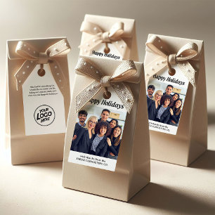 Corporate Holidays Small Business Photo and Logo Gift Tags