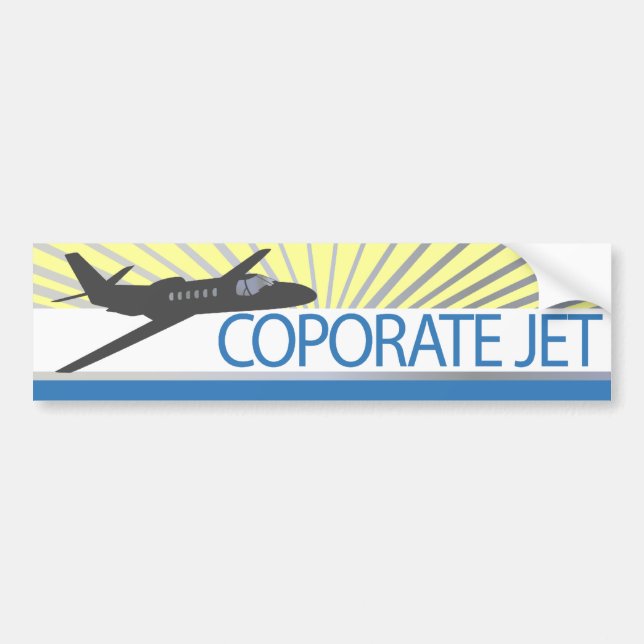 Corporate Jet Aircraft Bumper Sticker (Front)