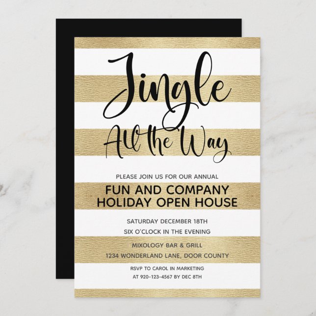 Corporate Jingle All The Way Holiday Open House Invitation (Front/Back)