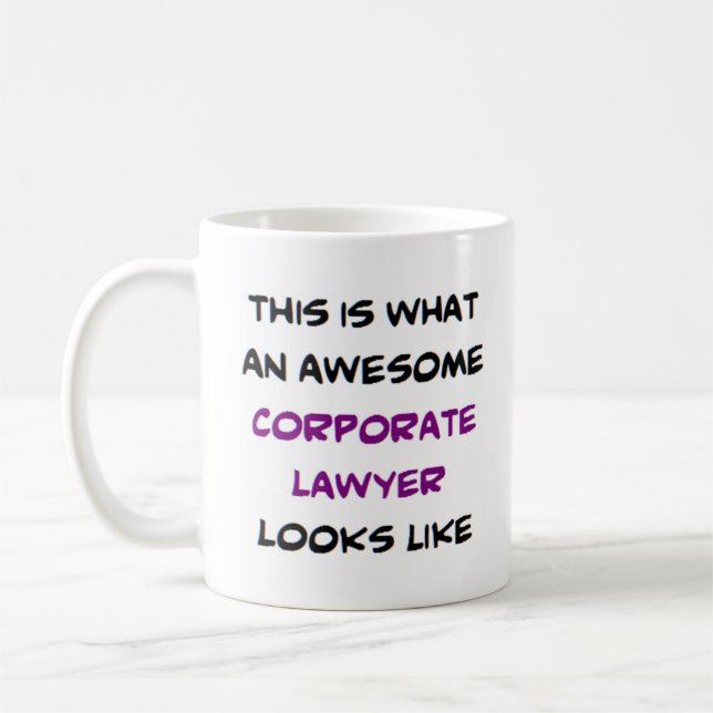 corporate lawyer, awesome coffee mug (Left)