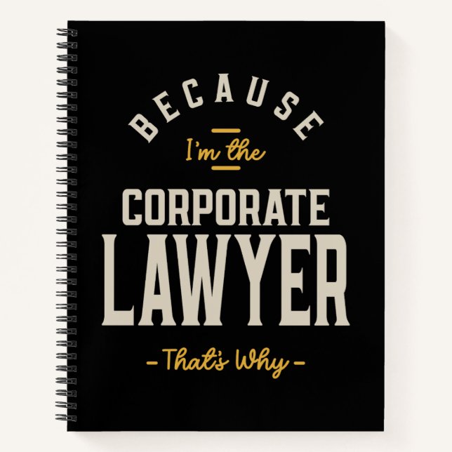 Corporate Lawyer Job Title Profession Notebook (Front)